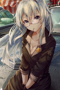 320x480 Anime Girl On Car Bonnet 5k