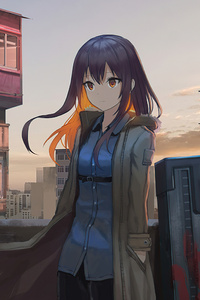 Anime Girl On Rooftop