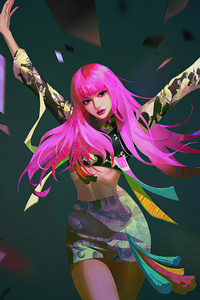 750x1334 Anime Girl Pink Hair Joy 4k