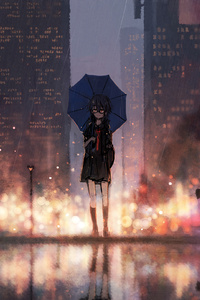 Anime Girl Rain Umbrella