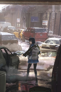 1080x2160 Anime Girl Tom Clancys The Division