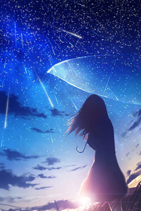 Anime Girl Umbrella Rain 4k (540x960) Resolution Wallpaper