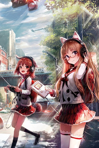 Anime Girls Going To School