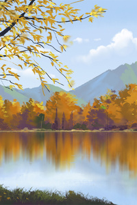 Anime Lake (640x1136) Resolution Wallpaper