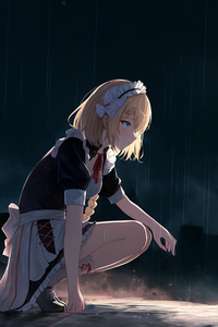750x1334 Anime Maid Girl