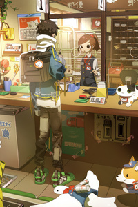 Anime Post Office With Cute Animal Touch (640x1136) Resolution Wallpaper