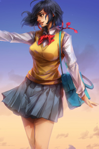 Anime School Girl Art