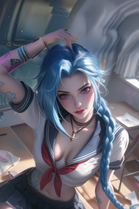 Anime School Girl Laying On Class Bench (1242x2668) Resolution Wallpaper