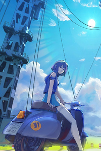 Anime Scooter Girls 4k (640x960) Resolution Wallpaper