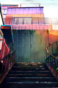 Anime Stairs To Home 4k (480x854) Resolution Wallpaper