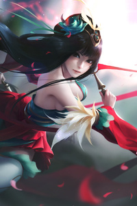 Anime Warrior Long Hair Girl