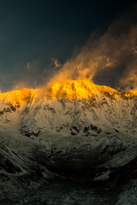 Annapurna Mountains Nature Landscape 5k (1280x2120) Resolution Wallpaper