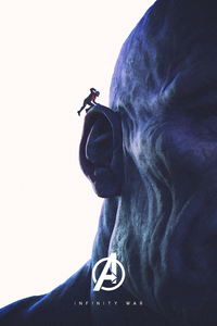 Antman Goes Into Ear Of Thanos Artwork (750x1334) Resolution Wallpaper