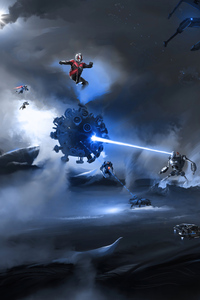 Antman In War 5k (320x568) Resolution Wallpaper