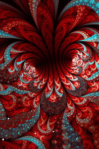 Apophysid Red Blue Chaotica Digital Art