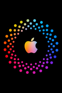 1125x2436 Apple Dark Logo Circle 5k