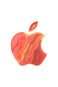 Apple Logo Red 5k (2160x3840) Resolution Wallpaper
