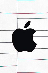 1125x2436 Apple Logo White Lines Abstrat 5k