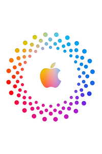 Apple White Logo Circle 5k