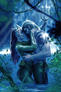 1280x2120 Aquaman And Mera Romance 5k