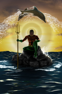 Aquaman King Of The Seven Seas Poster Art (480x800) Resolution Wallpaper