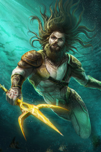 Aquaman Underwater Artwork 4k (1440x2960) Resolution Wallpaper