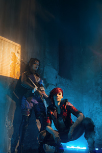 Arcane Caitlyn And Vi (1080x2400) Resolution Wallpaper