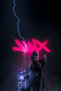 Arcane Jinx Unleashed (320x568) Resolution Wallpaper