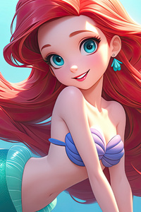 Ariel The Little Mermaid 4k Artwork (1080x1920) Resolution Wallpaper