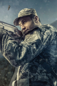 Army Man With Gun 8k (1080x2280) Resolution Wallpaper