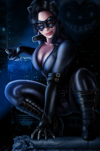 Art Catwoman New (240x400) Resolution Wallpaper