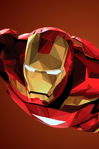Art Iron Man Low Poly (480x854) Resolution Wallpaper