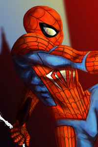Art Spiderman 5k (240x320) Resolution Wallpaper