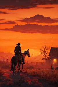 Arthur Morgan Evening Ride (1080x1920) Resolution Wallpaper
