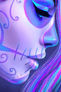 Artistic Girl Face (640x960) Resolution Wallpaper