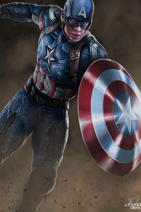 Arts Captain America New (640x1136) Resolution Wallpaper