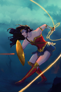 Artwork Of Wonder Woman (2160x3840) Resolution Wallpaper