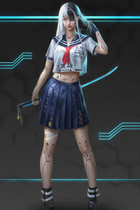 Asian Girl Cyber Girl 4k (1440x2560) Resolution Wallpaper