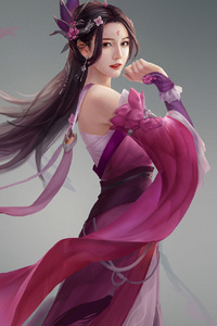 Asian Girl Rose Dress 4k (360x640) Resolution Wallpaper