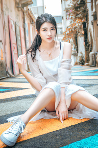 Asian Girl Ubran Sneakers (480x854) Resolution Wallpaper