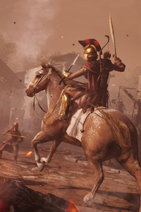 Assassins Creed Odyssey Battle (240x320) Resolution Wallpaper