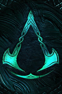 Assassins Creed Valhalla Logo 4k (240x320) Resolution Wallpaper