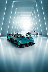 Aston Martin Valkyrie Spider Prototype And Aston Martin Razor Blade (1440x2960) Resolution Wallpaper