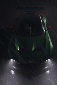 Aston Martin Vulcan In The Rain (640x960) Resolution Wallpaper