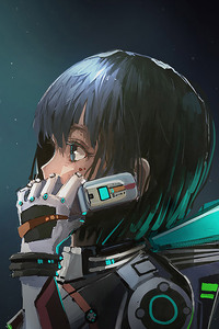 480x854 Astronaut Anime Girl