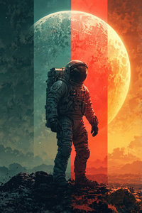 Astronaut Destiny Walking The Unknown (480x854) Resolution Wallpaper