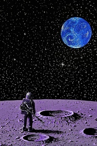 1080x2160 Astronaut Guitar Moon
