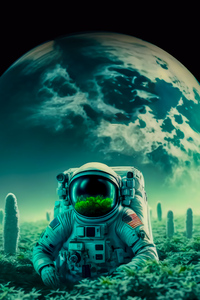 Astronaut In Dreamy Land (750x1334) Resolution Wallpaper