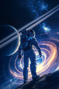 Astronaut Interstellar Journey (480x854) Resolution Wallpaper