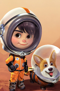 Astronaut Kid (320x480) Resolution Wallpaper